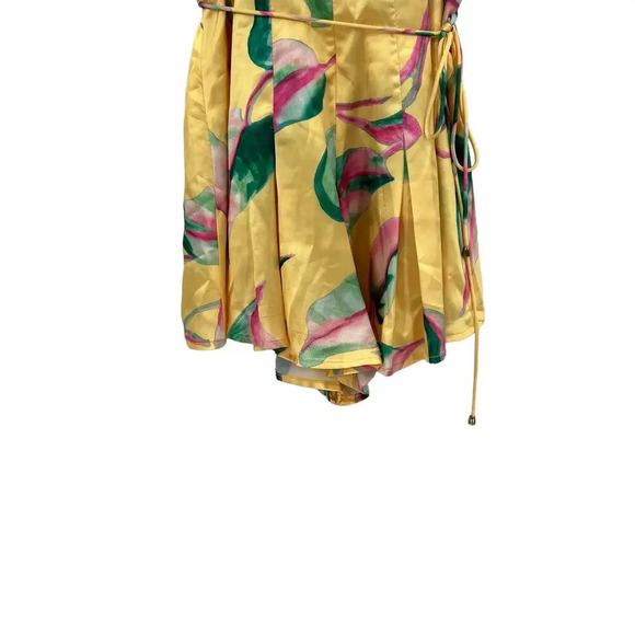 Monanella Radiance Romper Yellow Satin Green‎ Pink Printed Size Small - Picture 11 of 13